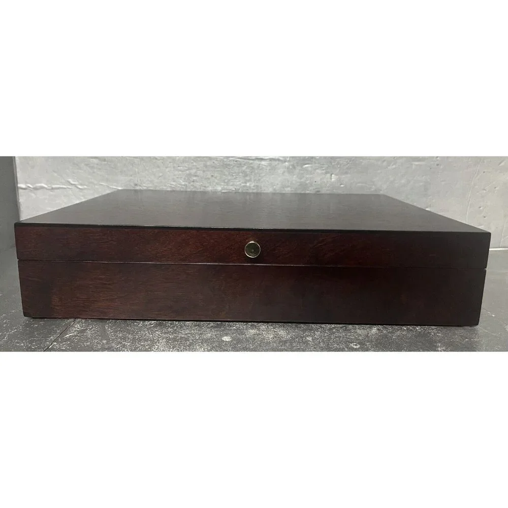 Reed & Barton Eureka Silverware Wood Storage‎ Flatware Chest Dark Wood